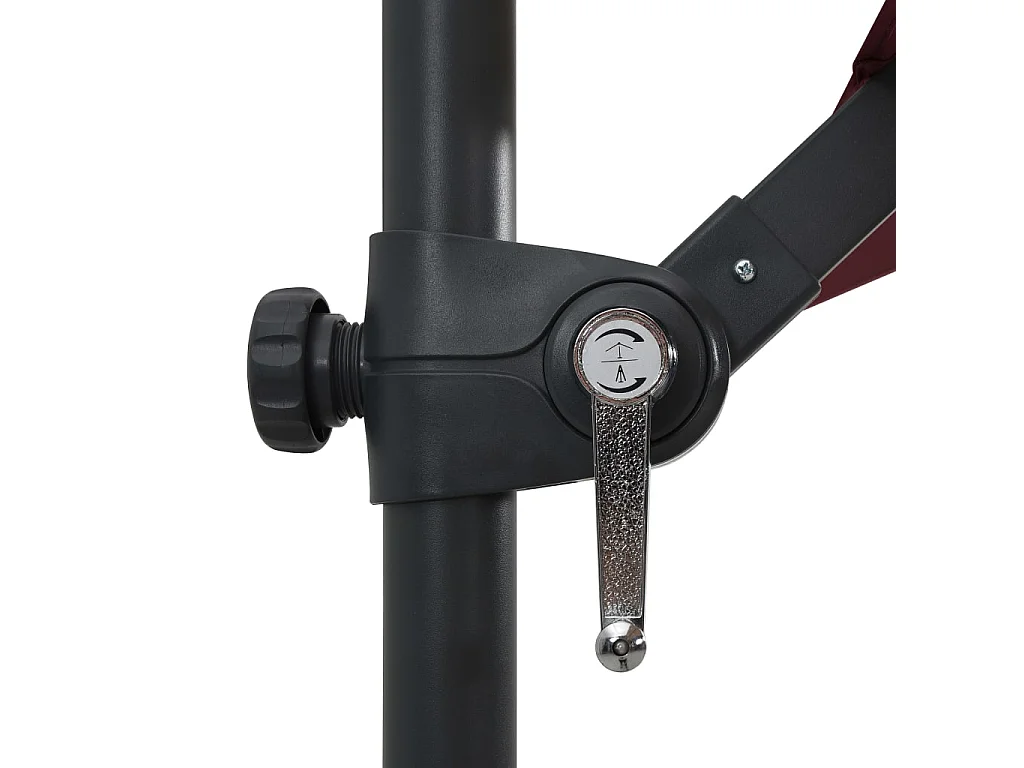 Parasol déporté avec lumières LED Rouge bordeaux 250x250