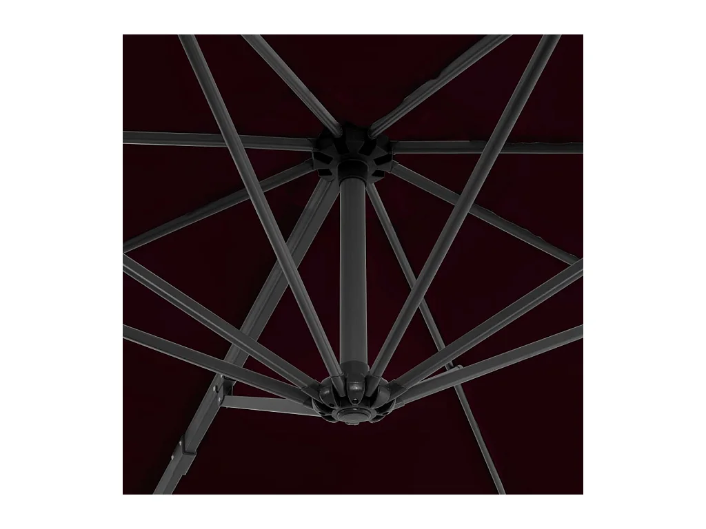 Parasol déporté avec mât en aluminium Rouge 300cm