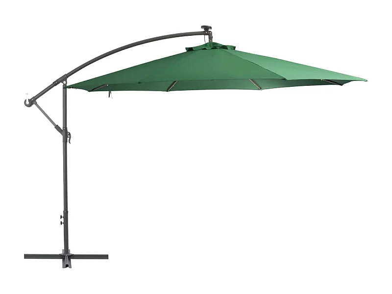 Parasol en porte-à-feux et poteau métallique 350cm Vert