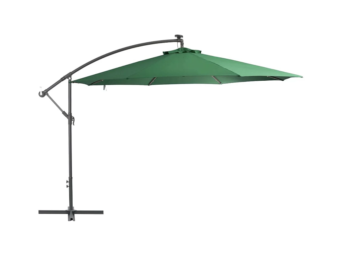 Parasol en porte-à-feux et poteau métallique 350cm Vert