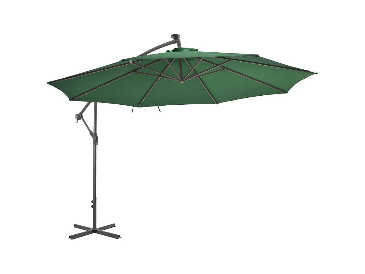 Parasol en porte-à-feux et poteau métallique 350cm Vert
