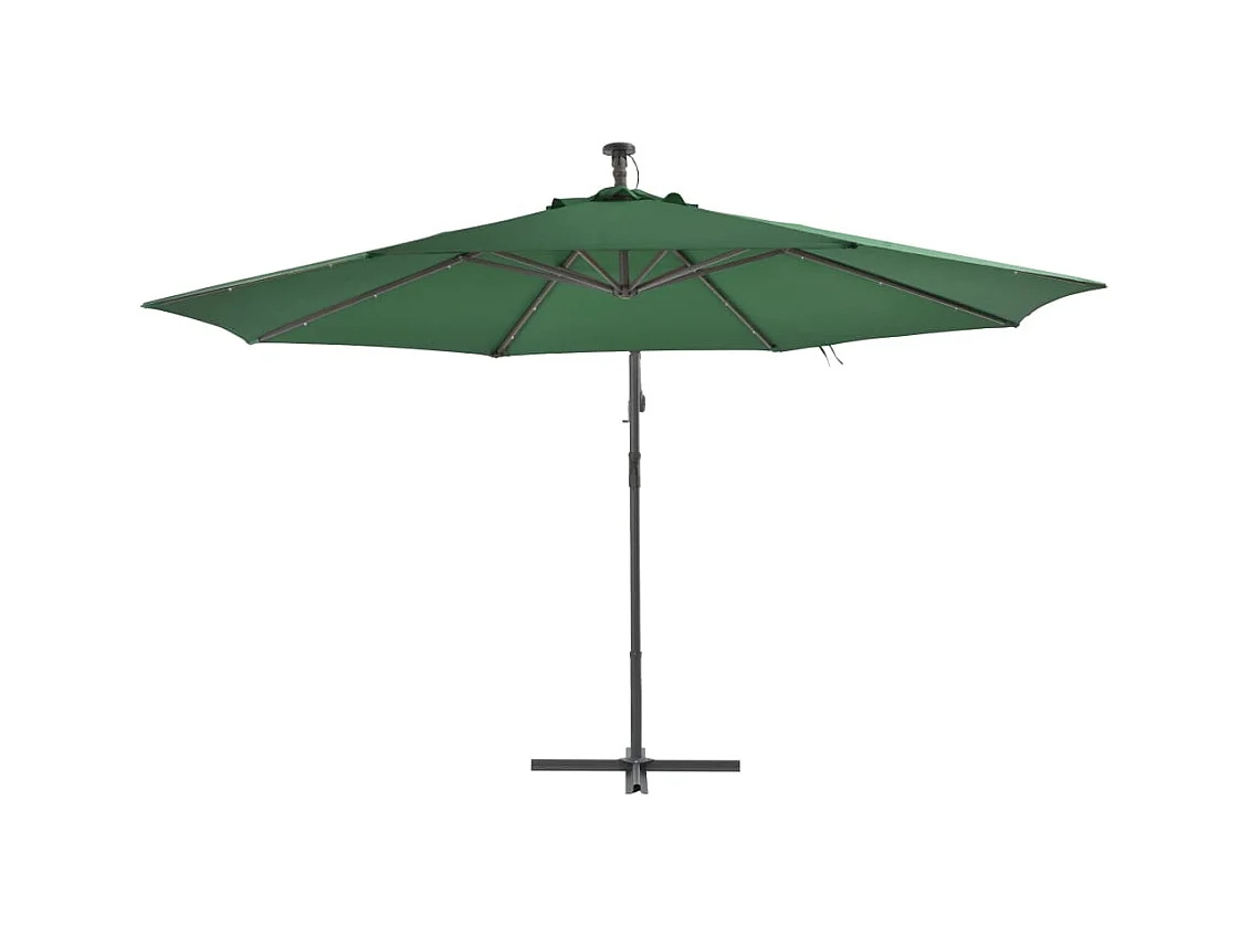 Parasol en porte-à-feux et poteau métallique 350cm Vert
