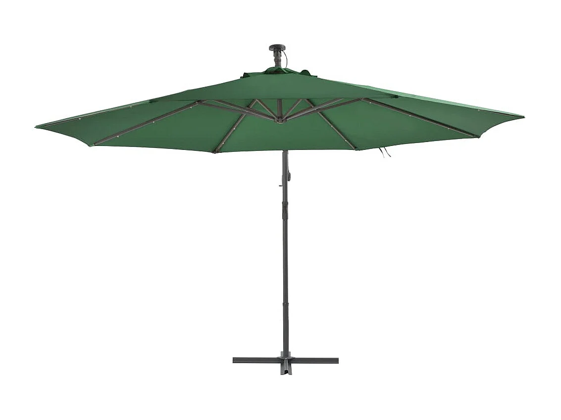 Parasol en porte-à-feux et poteau métallique 350cm Vert