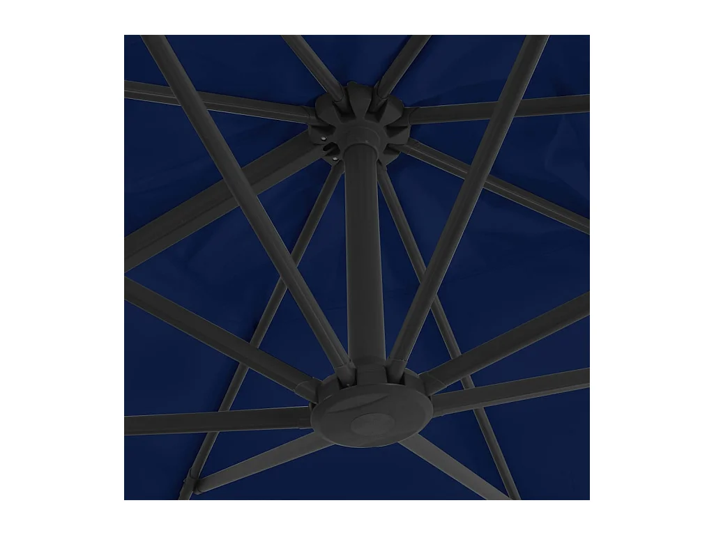 Parasol déporté avec mât en aluminium 3x3 m Bleu azuré