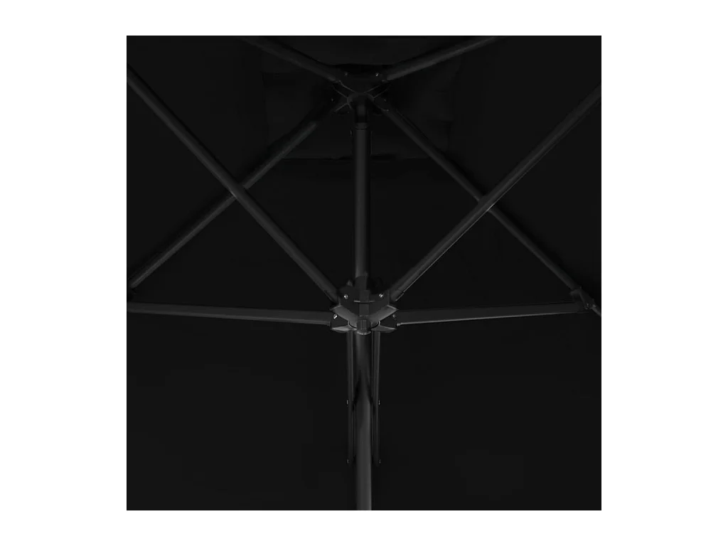 Parasol d'extérieur déporté avec mât en acier Noir 250x250x230