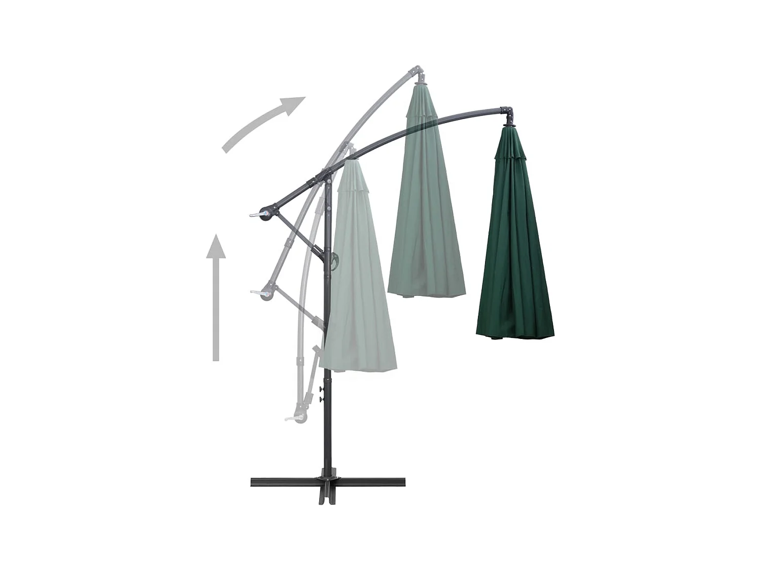 Parasol suspendu Vert 3 m Aluminium