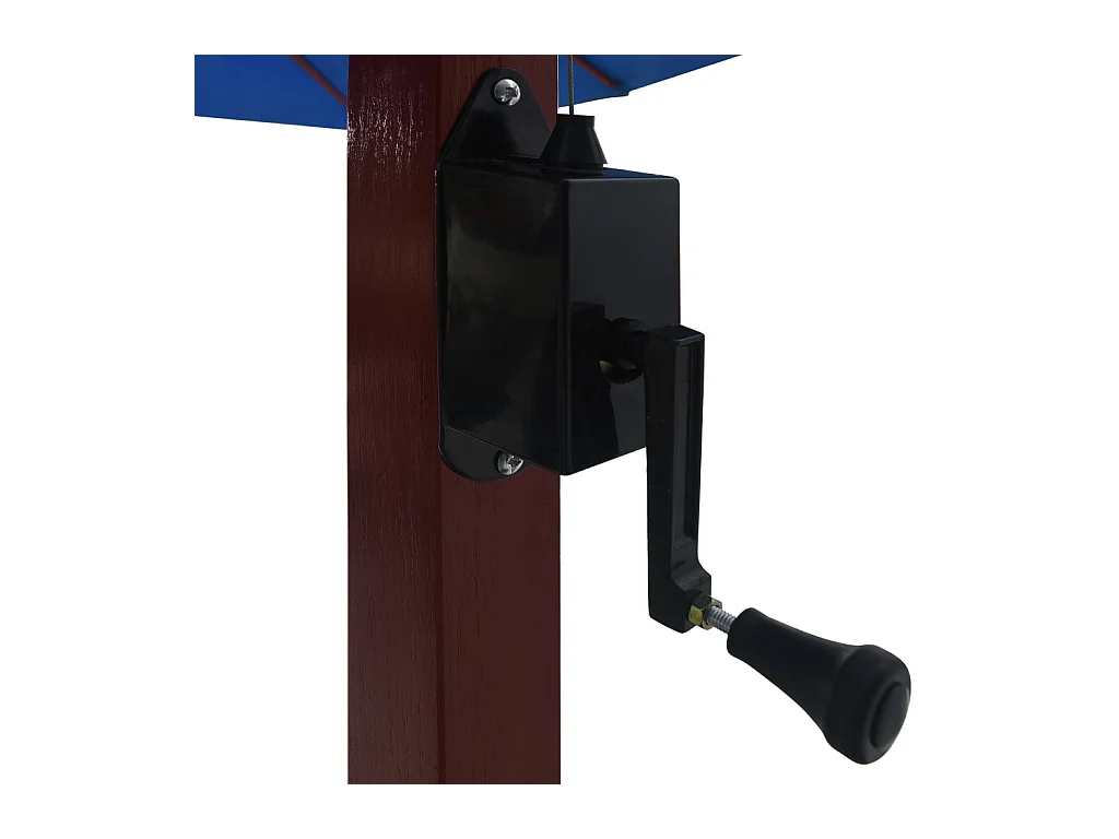 Parasol suspendu avec mât en bois 400x300 Bleu