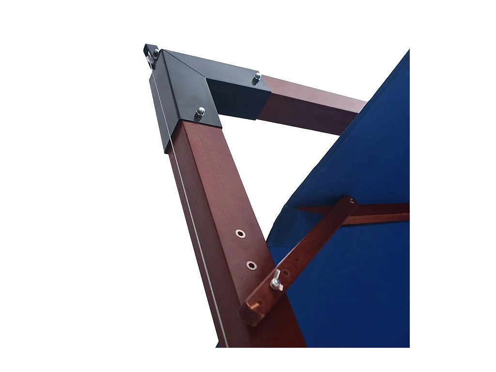 Parasol suspendu avec mât en bois 400x300 Bleu