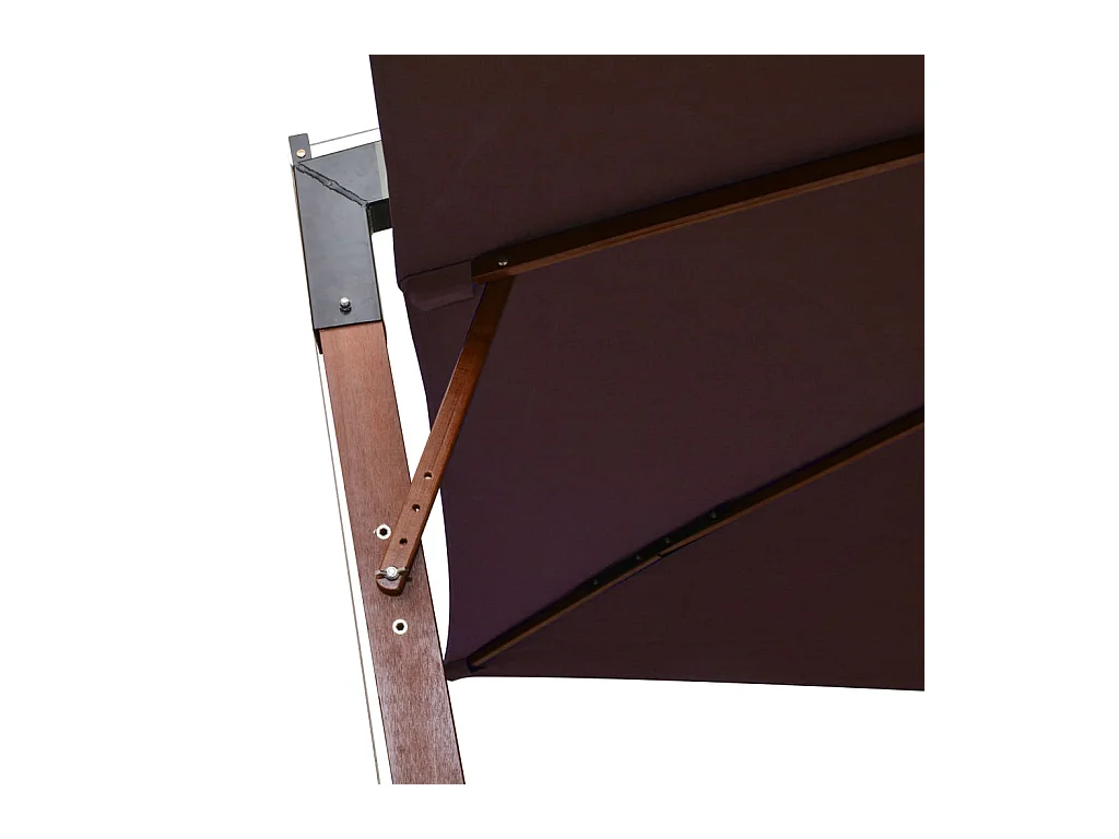 Parasol suspendu avec mât Rouge bordeaux 3x3 m Bois de sapin