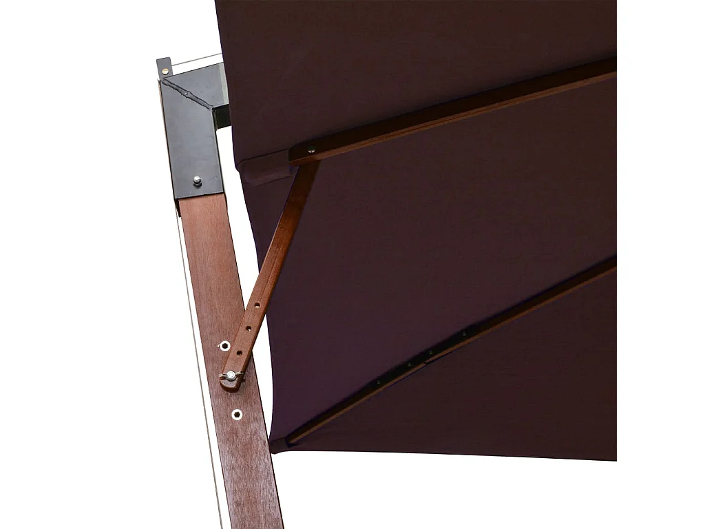 Parasol suspendu avec mât Rouge bordeaux 3x3 m Bois de sapin