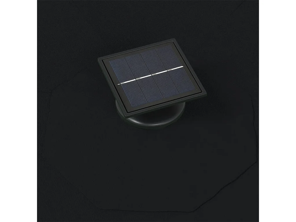 Parasol mural avec mât métallique et LED 300cm Noir