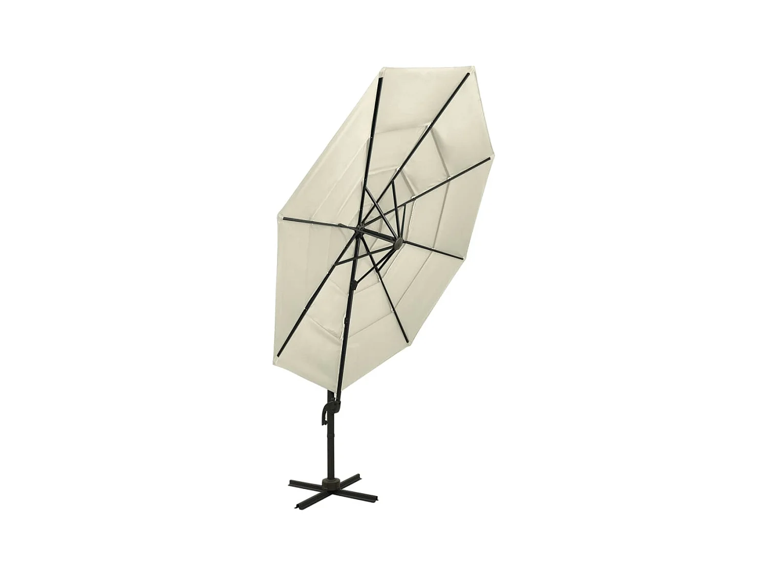 Parasol à 4 niveaux avec mât en aluminium Sable 3x3 m