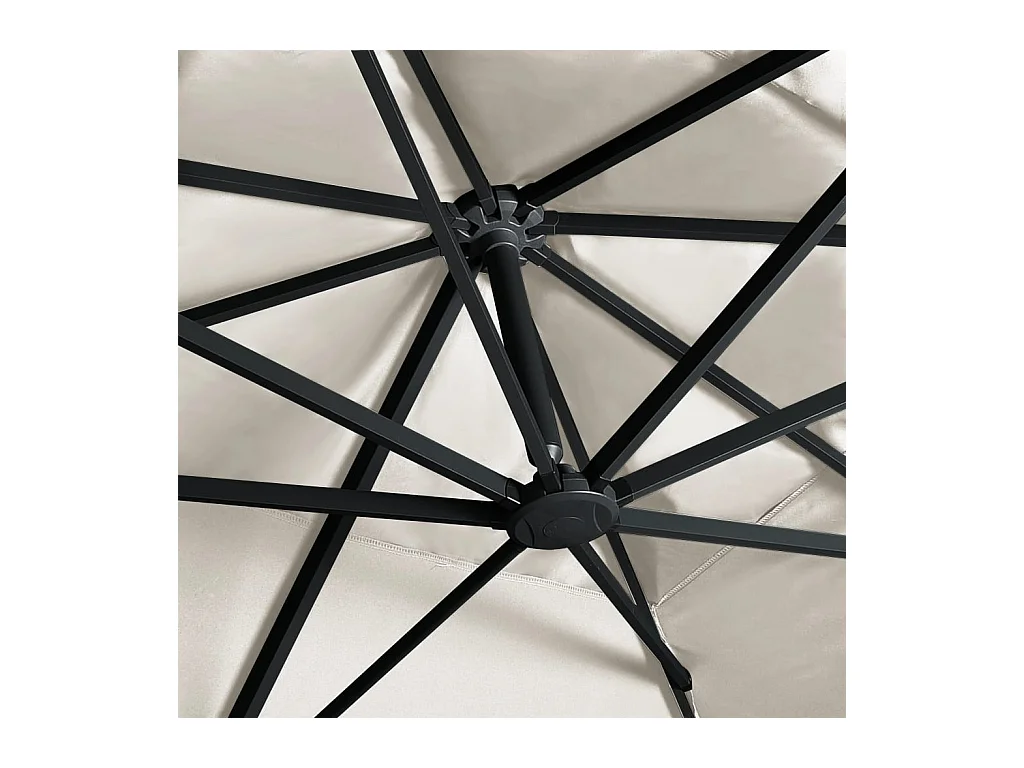 Parasol déporté avec lumières LED Aluminium 400x300 Sable