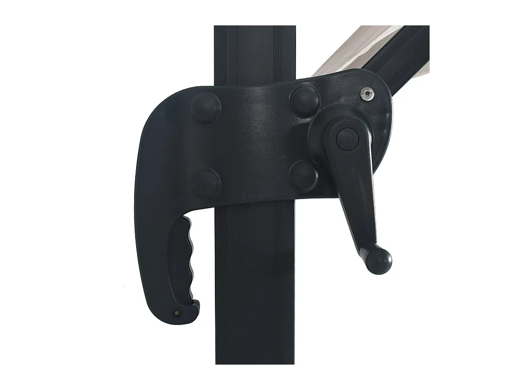 Parasol déporté avec lumières LED Aluminium 400x300 Sable