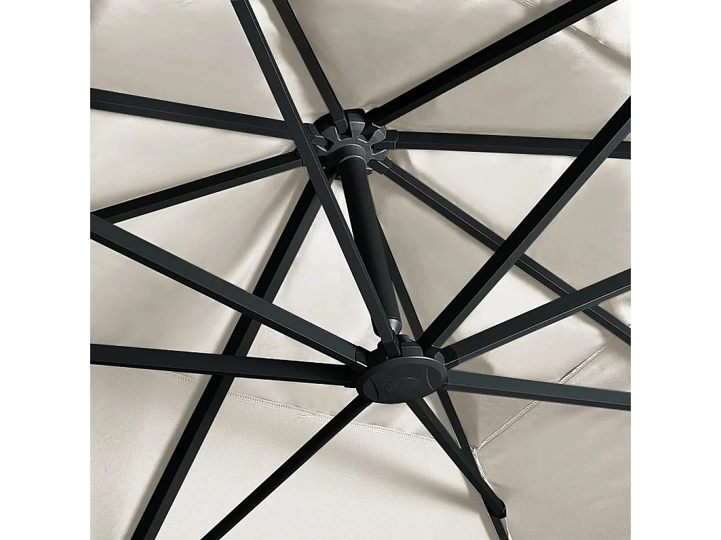 Parasol déporté avec lumières LED Aluminium 400x300 Sable