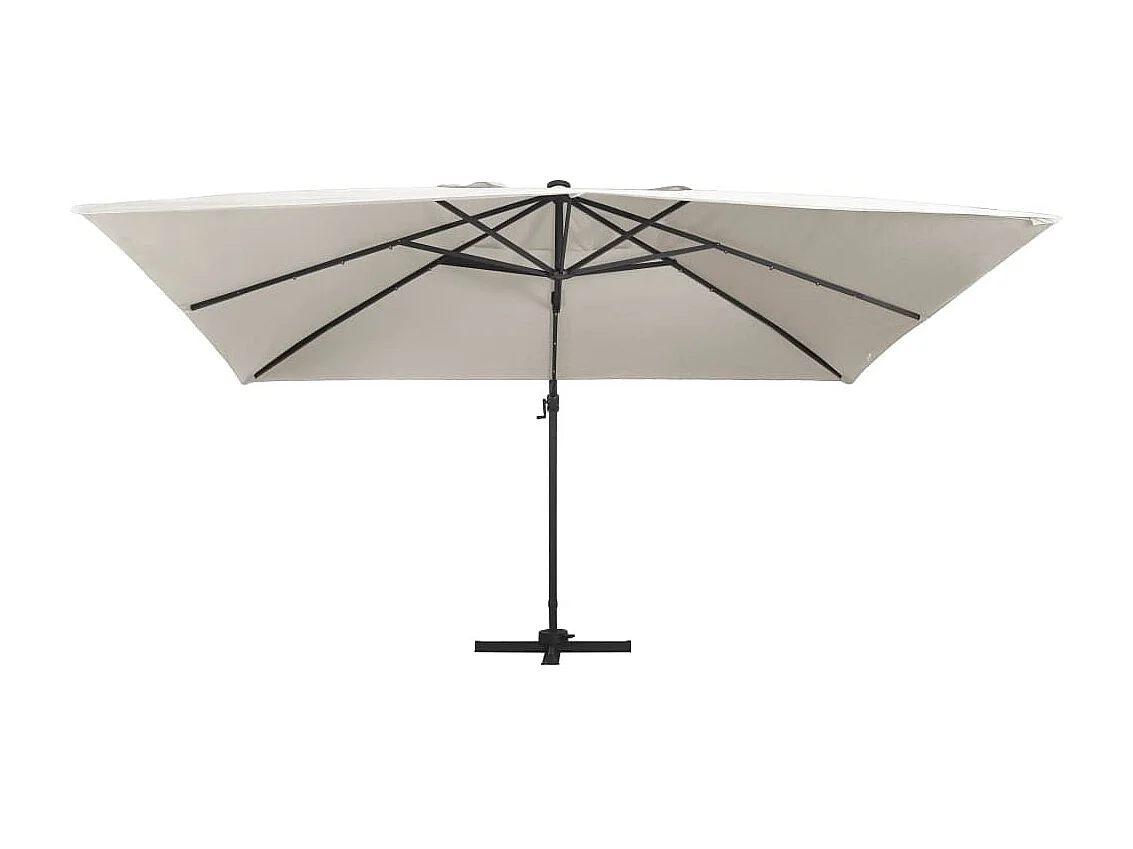 Parasol déporté avec lumières LED Aluminium 400x300 Sable