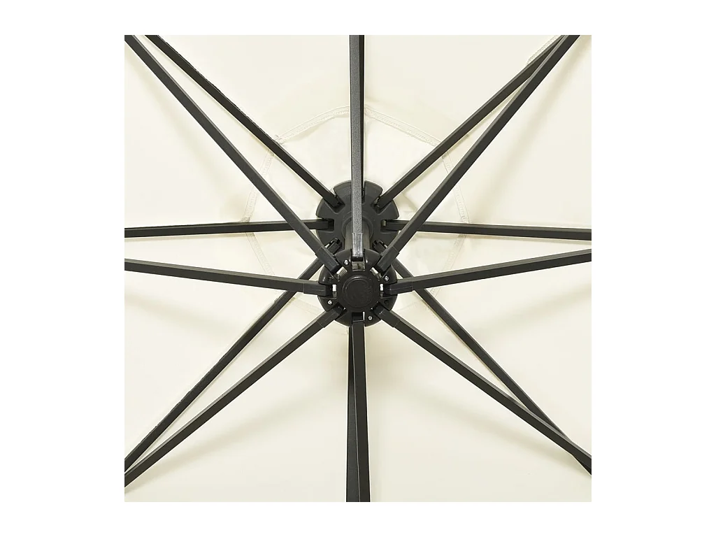 Parasol déporté avec mât et lumières LED Sable 300cm 3