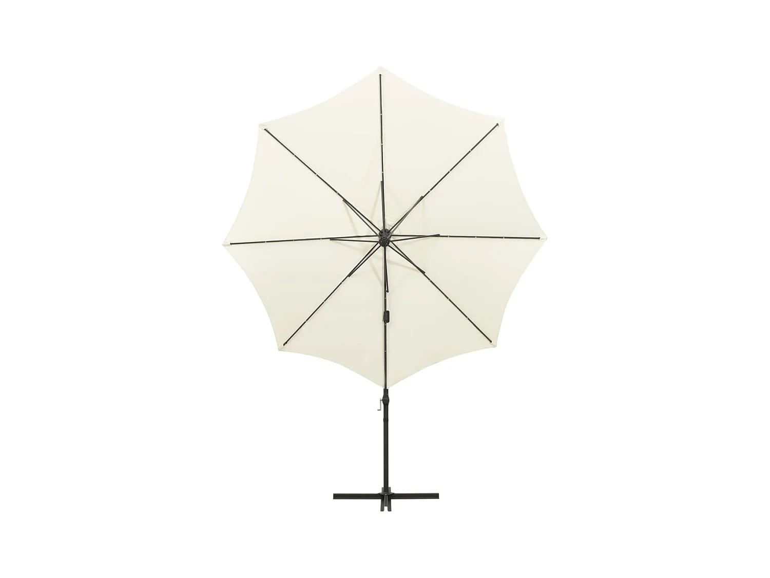 Parasol déporté avec mât et lumières LED Sable 300cm 3