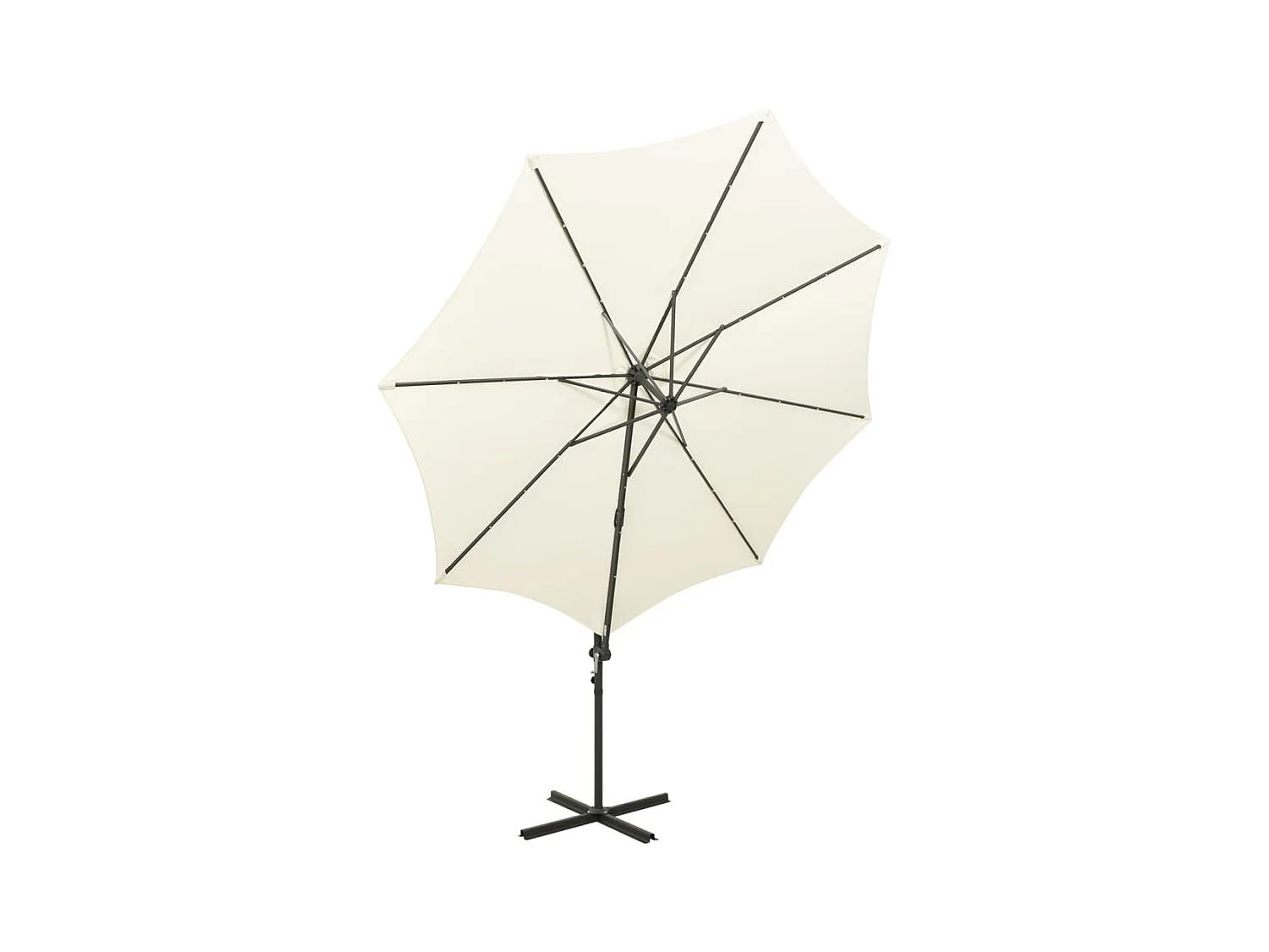Parasol déporté avec mât et lumières LED Sable 300cm 3