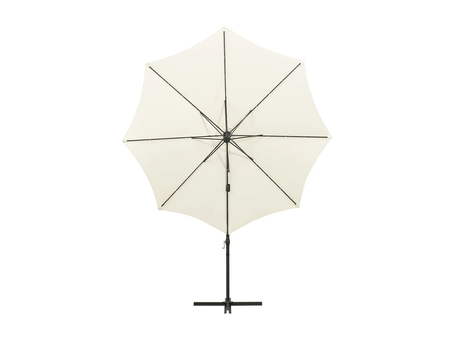 Parasol déporté avec mât et lumières LED Sable 300cm 3