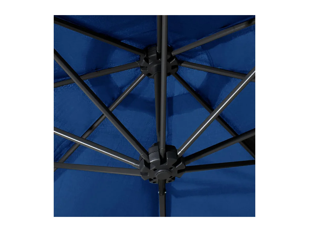 Parasol mural avec mât métallique 300cm Bleu