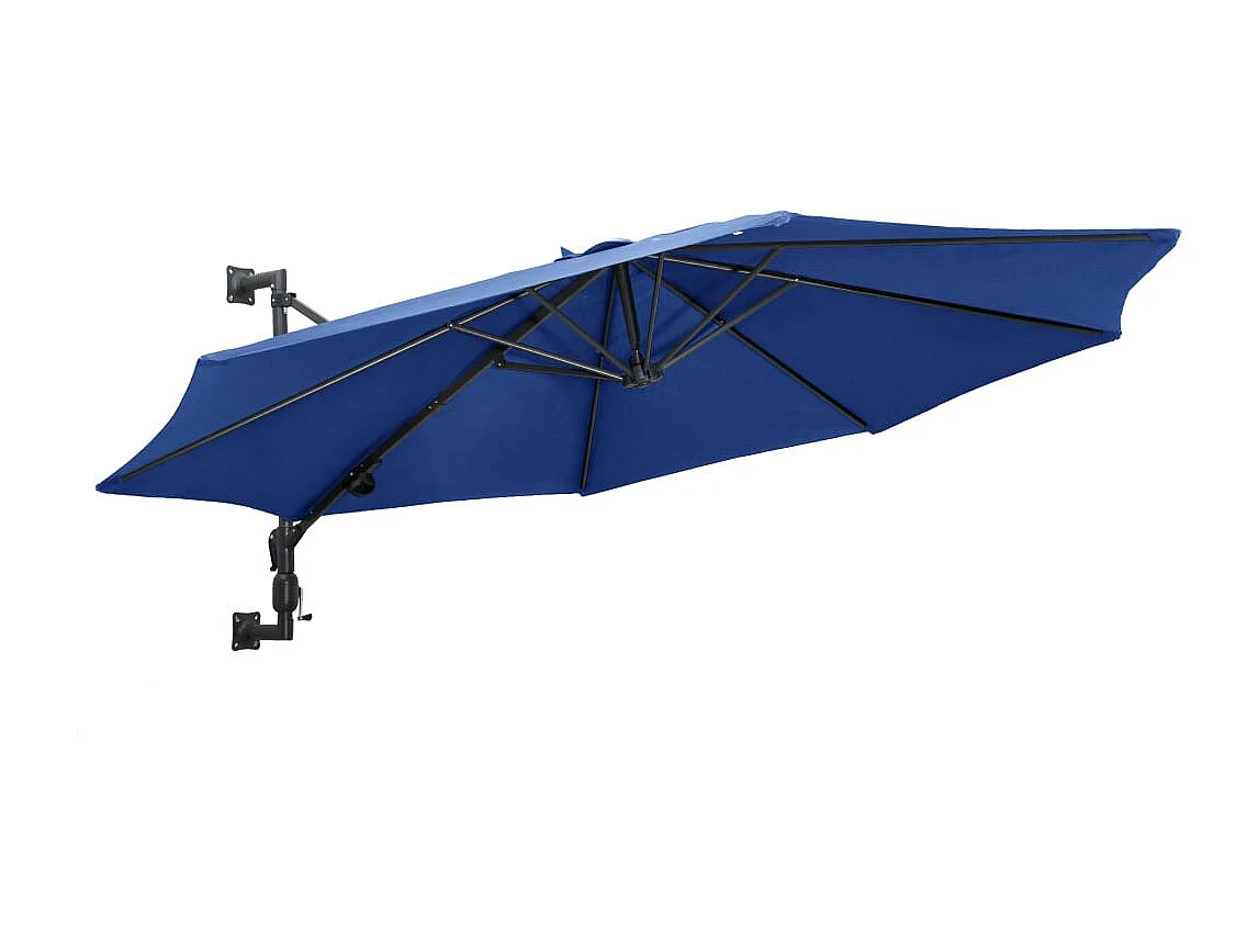 Parasol mural avec mât métallique 300cm Bleu