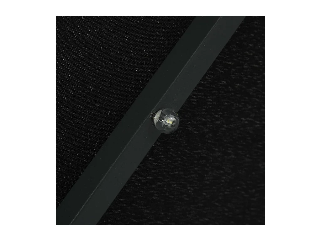 Parasol déporté à LED et mât en acier 300cm Noir