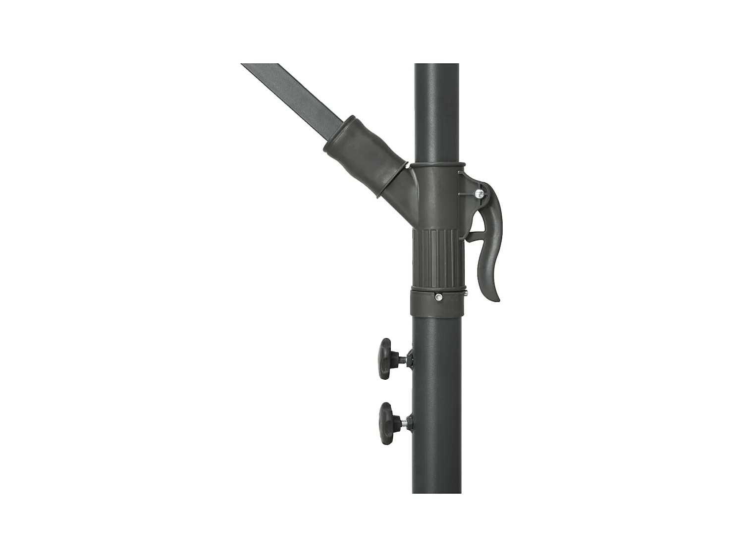 Parasol déporté à LED et mât en acier 300cm Noir