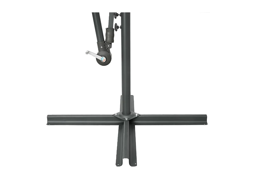 Parasol déporté à LED et mât en acier 300cm Noir