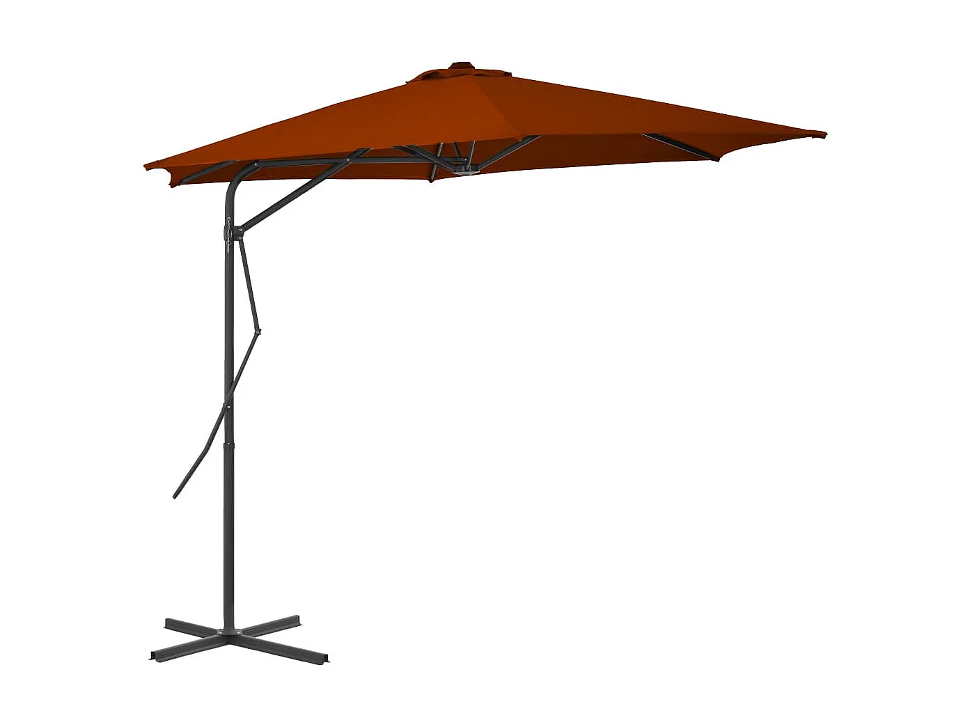 Parasol d'extérieur déporté avec mât en acier Terre cuite 300x230