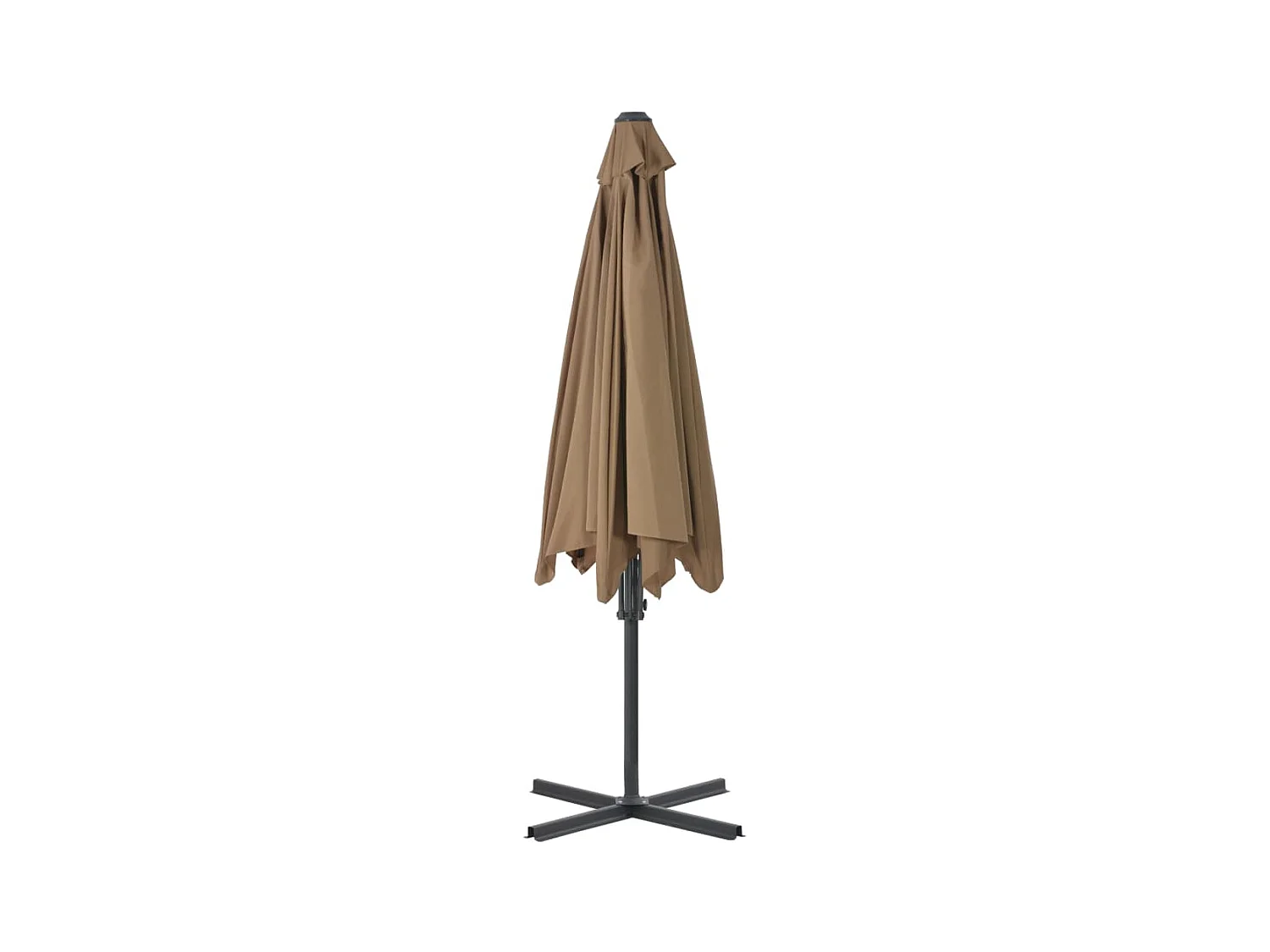 Parasol d'extérieur déporté avec poteau en acier 300cm Taupe