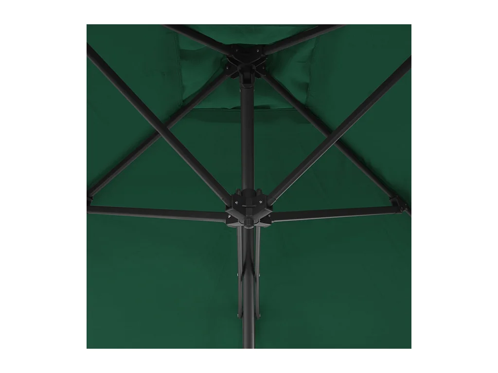 Parasol d'extérieur déporté avec mât en acier 300cm Vert