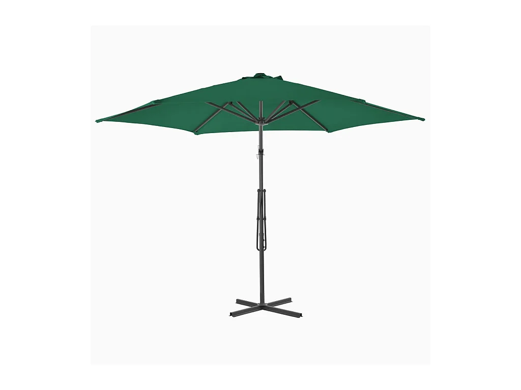 Parasol d'extérieur déporté avec mât en acier 300cm Vert