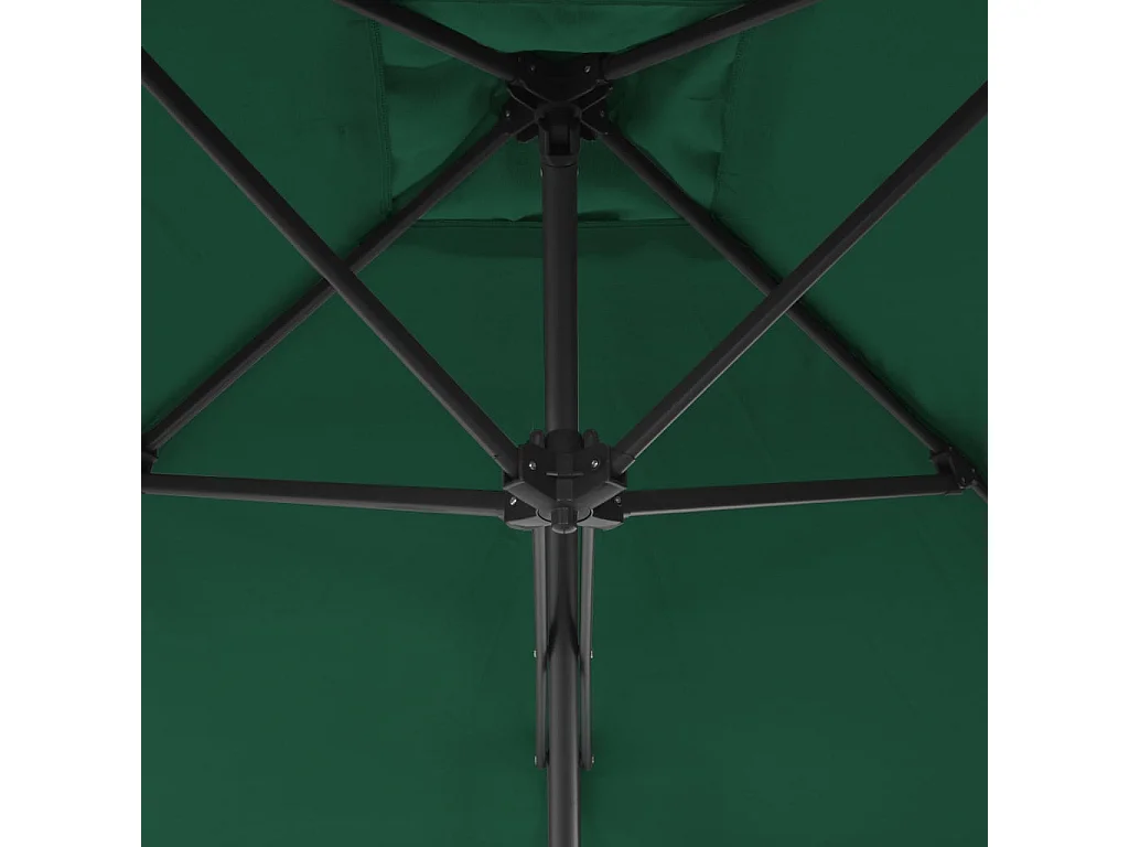 Parasol d'extérieur déporté avec mât en acier 300cm Vert