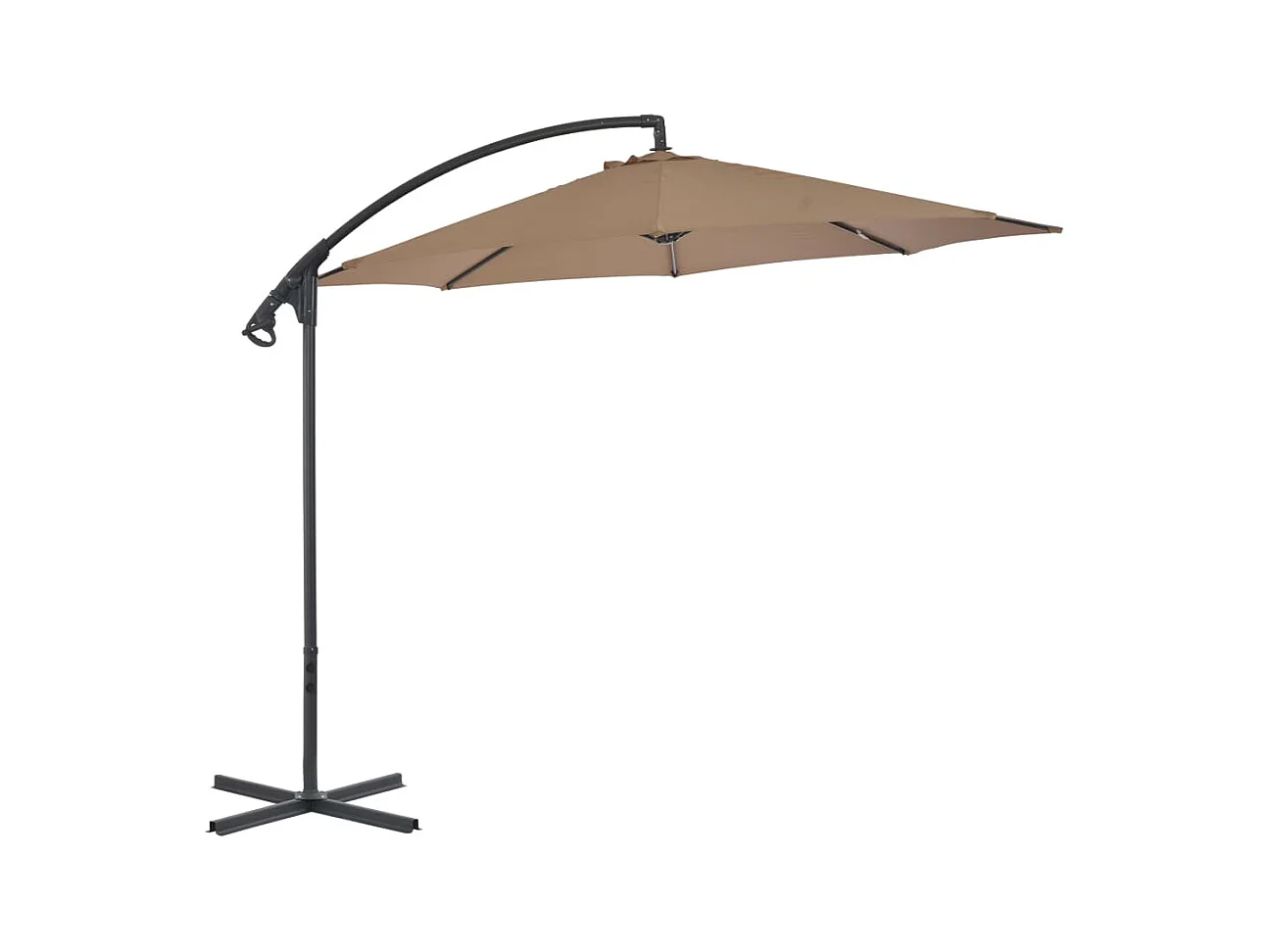 Parasol en porte-à-feux avec poteau en acier 300cm Taupe