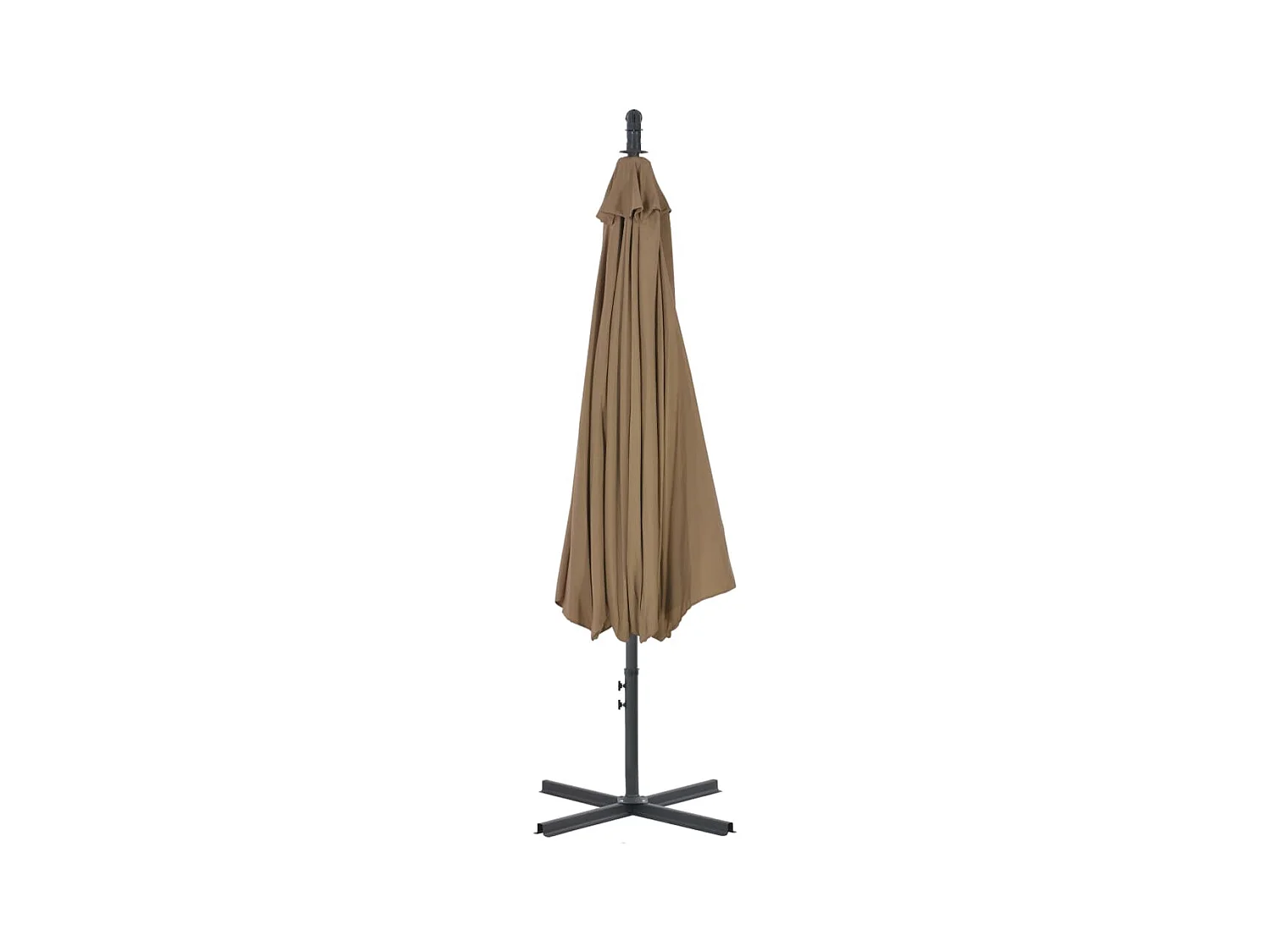 Parasol en porte-à-feux avec poteau en acier 300cm Taupe