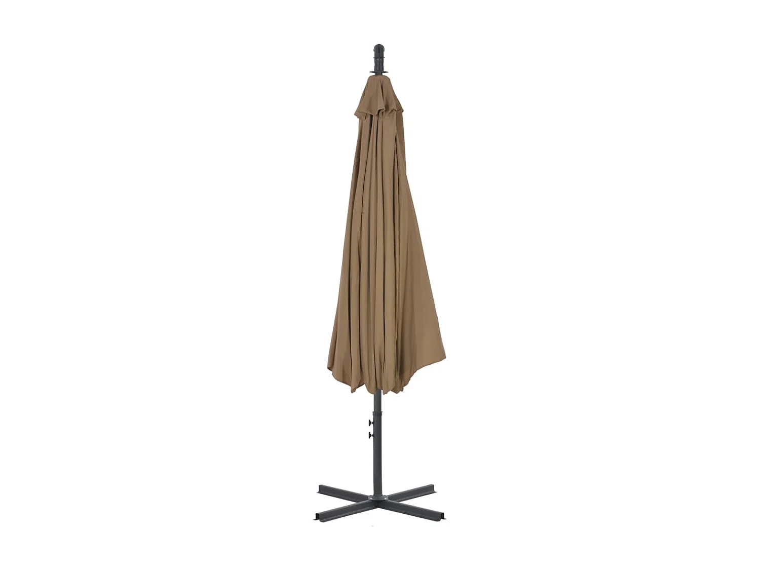 Parasol en porte-à-feux avec poteau en acier 300cm Taupe
