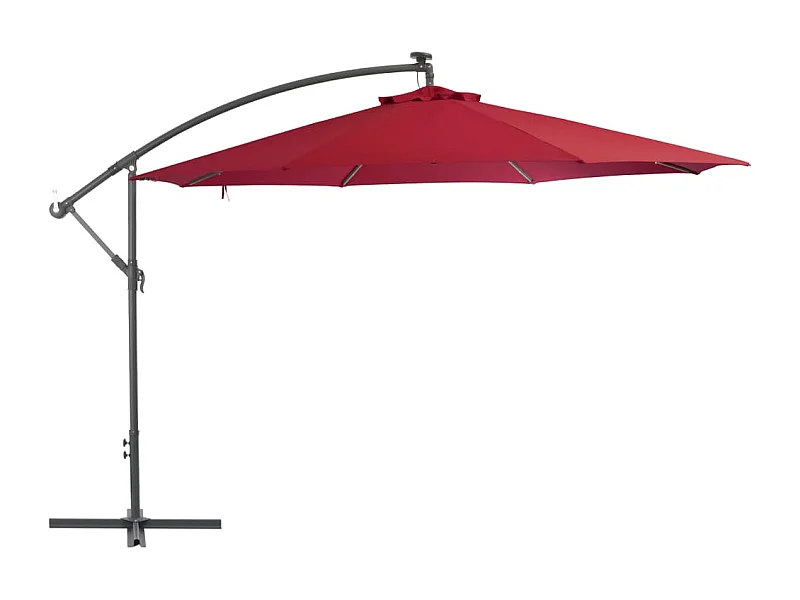 Parasol en porte-à-faux avec mât en aluminium 350cm Bordeaux