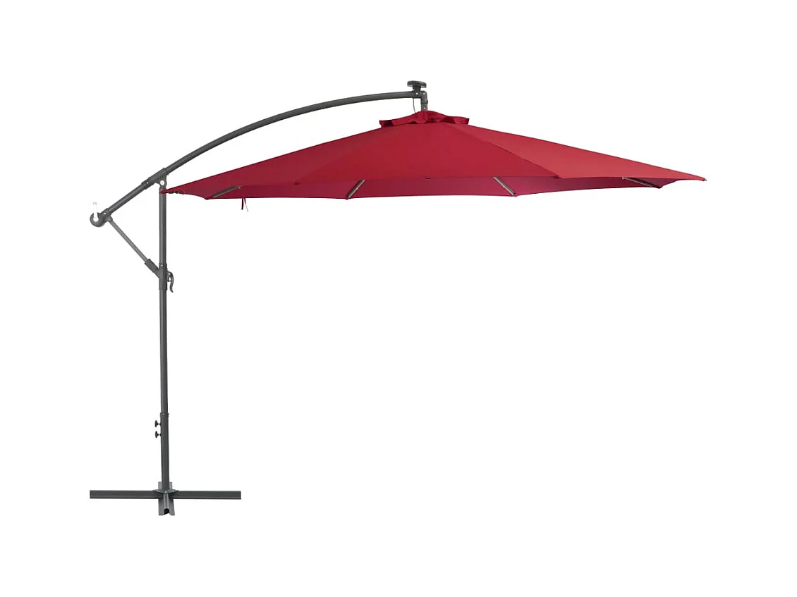 Parasol en porte-à-faux avec mât en aluminium 350cm Bordeaux