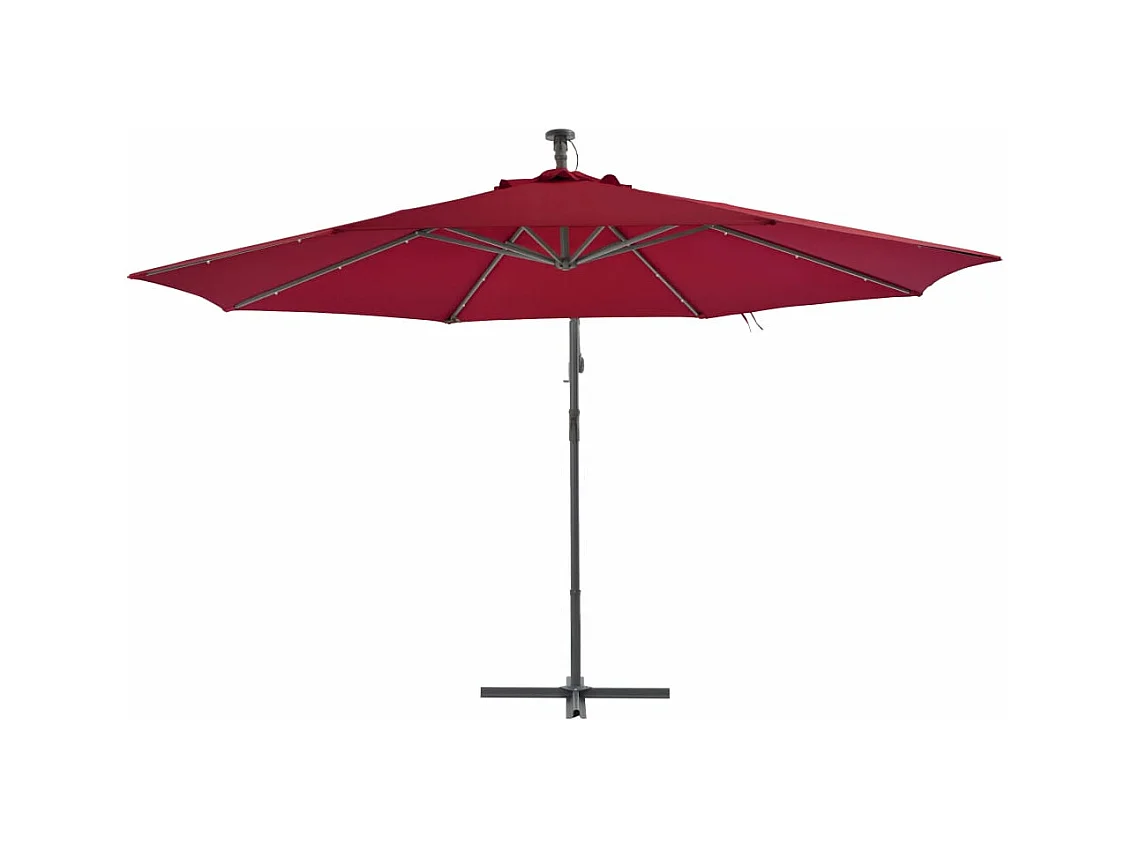 Parasol en porte-à-faux avec mât en aluminium 350cm Bordeaux
