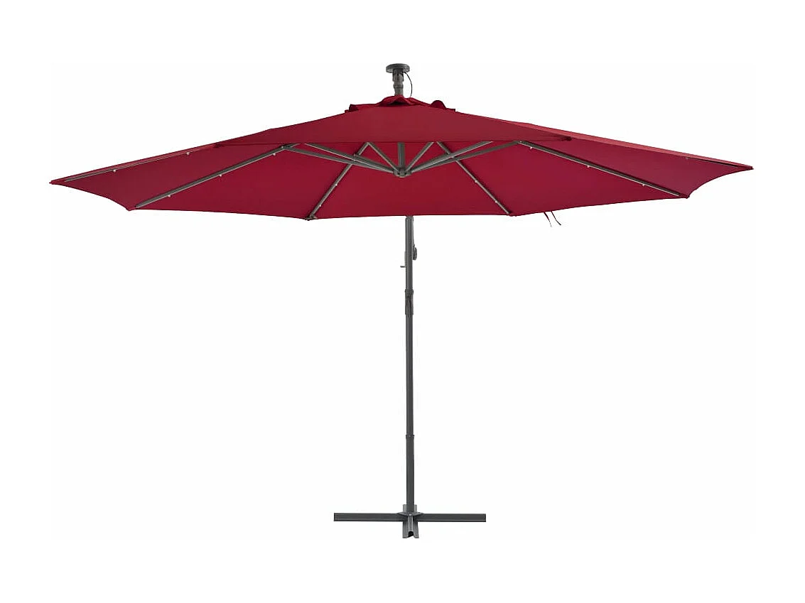 Parasol en porte-à-faux avec mât en aluminium 350cm Bordeaux
