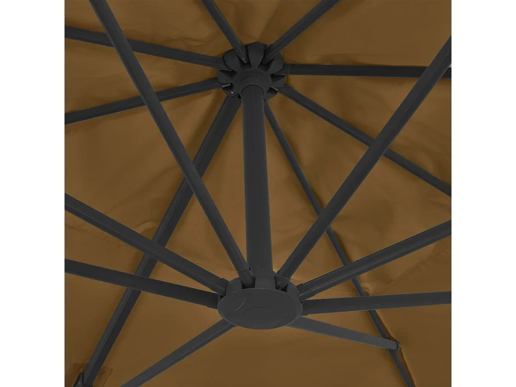 Parasol avec base portable Taupe 6