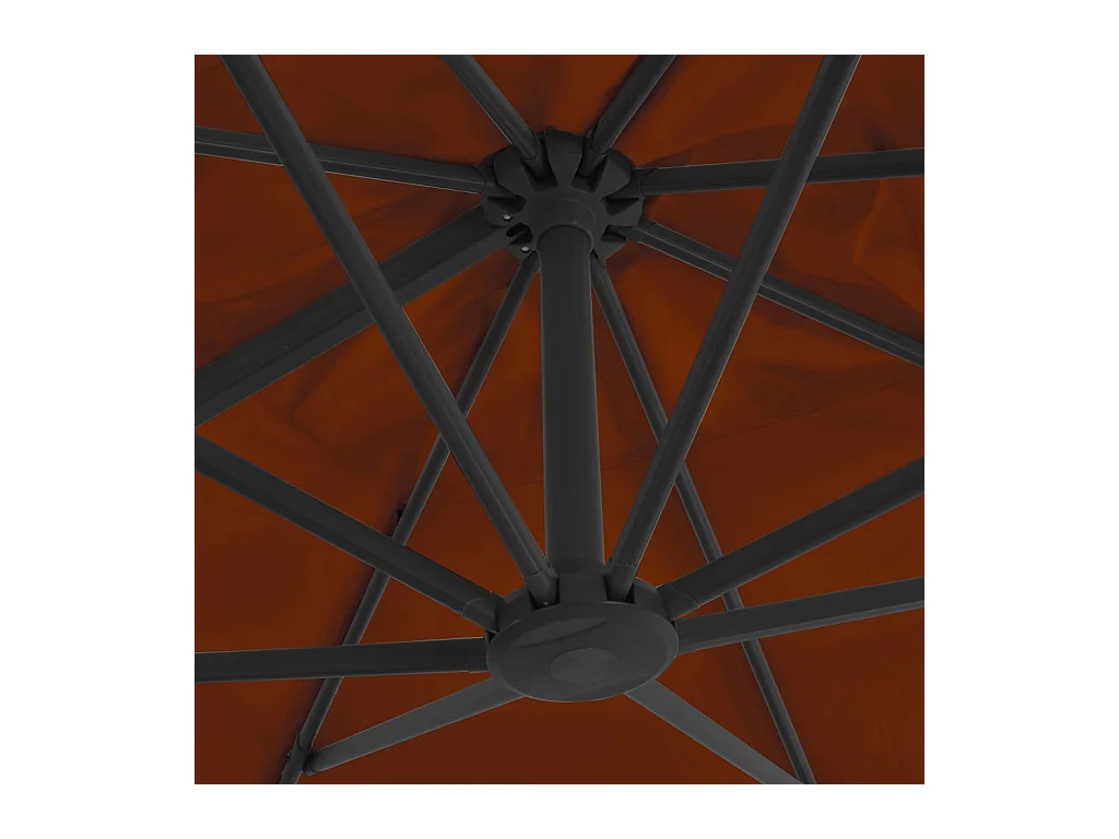 Parasol déporté avec mât en aluminium Terre cuite 300x300