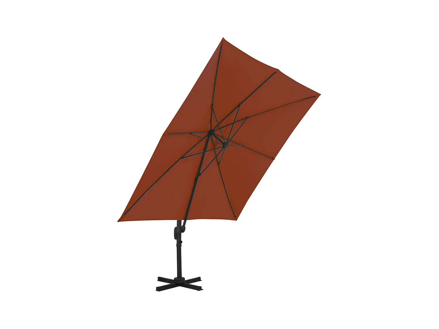 Parasol déporté avec mât en aluminium Terre cuite 300x300