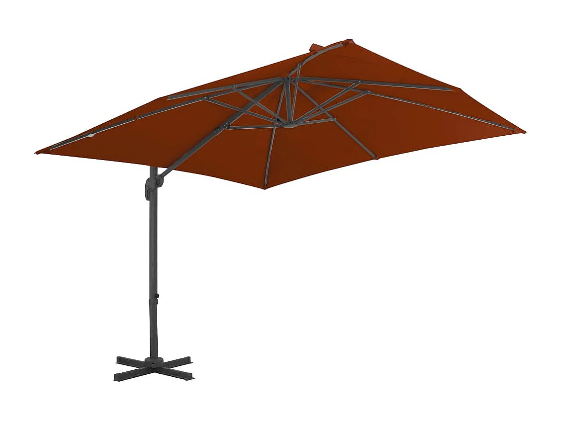 Parasol déporté avec mât en aluminium Terre cuite 300x300