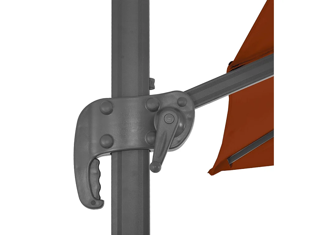 Parasol déporté avec mât en aluminium Terre cuite 300x300