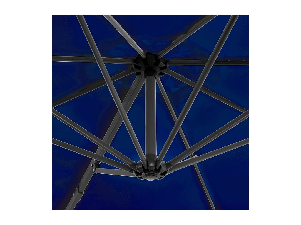 Parasol déporté avec mât en aluminium Bleu azuré 300cm