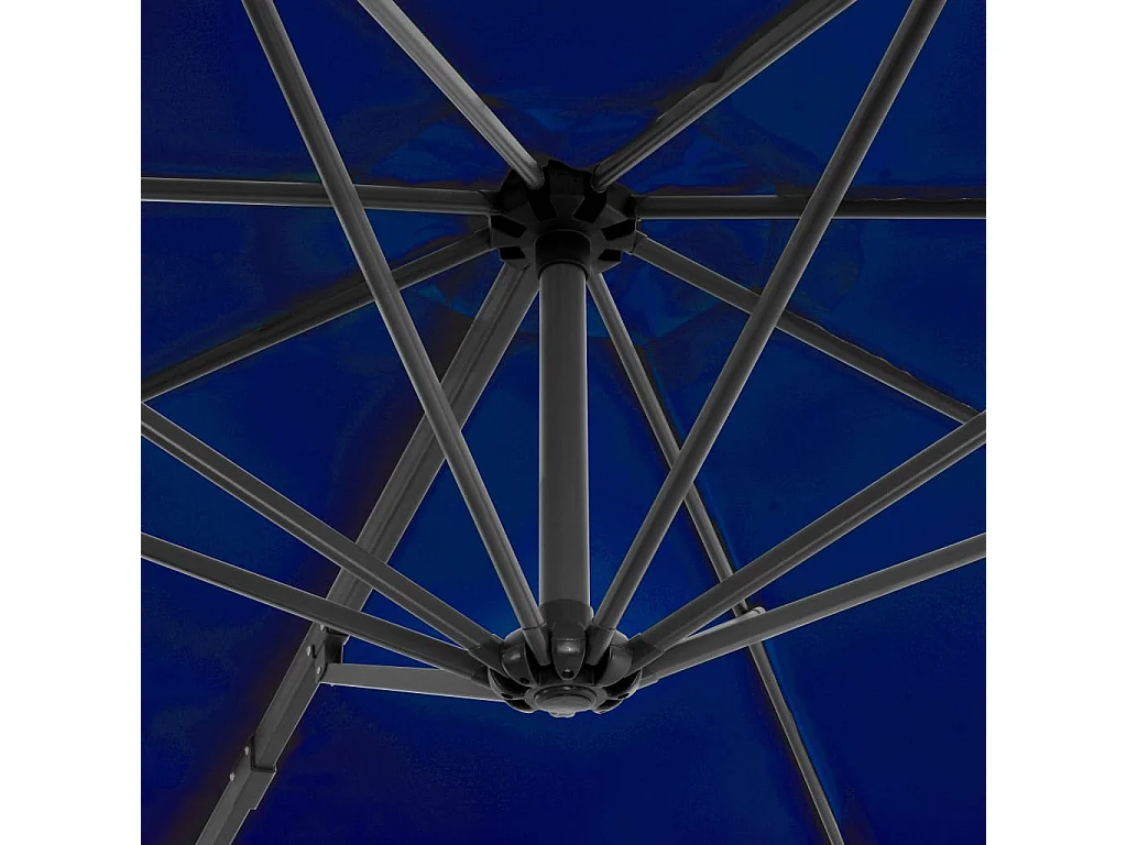 Parasol déporté avec mât en aluminium Bleu azuré 300cm