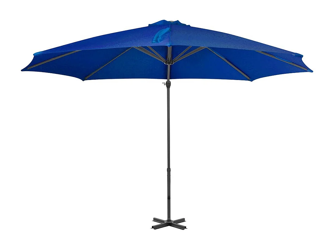 Parasol déporté avec mât en aluminium Bleu azuré 300cm