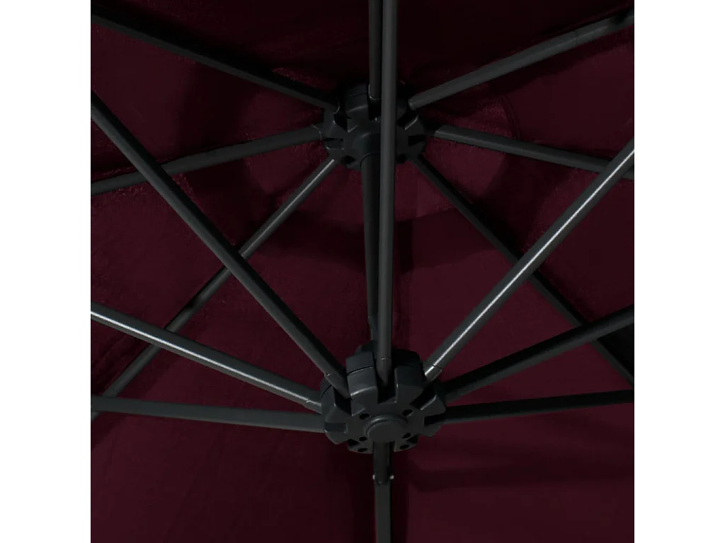 Parasol mural avec mât en métal 300cm Bordeaux